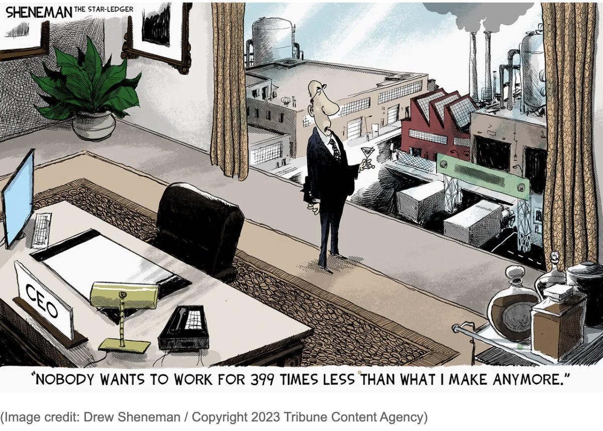 This meme is an image of a CEO sitting at his desk, looking out the window at a factory that's on fire. The text at the bottom reads, "When you tell employees to work harder, but you're the one who's always on vacation."